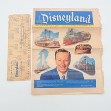 Vtg 1956 Disneyland 1st Anniversary Souvenir Pictorial Book w/ Original Envelope picture