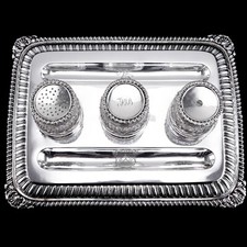 Large (1kg+) Antique Georgian Solid Silver Inkstand Regency Design - London 1813 picture