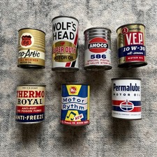 Lot Of 7 Tin Banks Gas Oil Adv Phillips 66, Whiz, Standard, Amoco and Others picture
