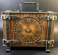 Schatz Elexacta Table Clock Germany 102-1 For Parts Not Working Heavy Rare VH10 picture
