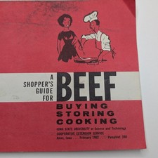 1962 Iowa State University BEEF SHOPPER'S GUIDE Buying Cooking Brochure Ames IA picture