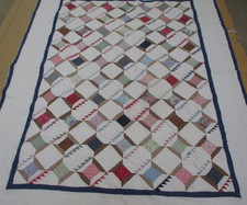 Vintage Quilted Patchwork Spools of Thread Quilt Hand Sewn 79
