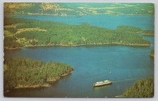 1963 San Juan Islands Ferry Evergreen State Aerial View Postcard Anacortes WA picture