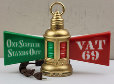 Vintage Vat 69 Blended Scotch Whisky Lantern Bar Display Light Fixture Sign picture