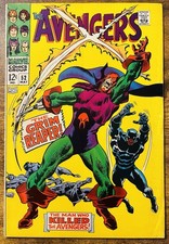 THE AVENGERS 52 HIGHER GRADE -1ST APP GRIM REAPER -BLACK PANTHER JOINS TEAM 1969 picture