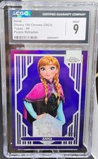 ANNA 2023 TOPPS CHROME DISNEY  #9  PURPLE REFRACTOR #/299  CGC 9 MINT   *486 picture