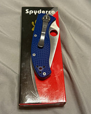 Spyderco Tenacious Pocketknife CPM S35VN Drop Point Plain Liner Lock FRN Blue picture