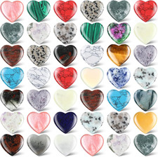 40 Pcs 1 Inch Heart Shaped Crystal Worry Stone Bulk Heart Rock Tiny picture