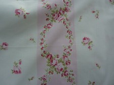 Yuwa 1940's Vintage Pillowcase Cotton Fabric Pink Raspberry Roses on White 1 Yd. picture