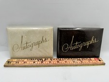 Vintage Autograph Albums Lot 2 Mid Century Memory Books Gold Script NOS SEALED picture