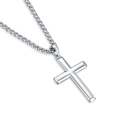 Rnivida Cross Necklace for Men, 925 Sterling Silver Cross Pendant Necklace wi... picture