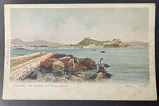Souvenir de Corfou La Citadelle South Side Fishing Scene Corfu Vintage Postcard picture