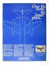 Lockheed Dash 8 JetStar 1960s Vintage Print Ad Aviation Tech Blueprint Style picture