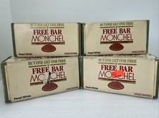 8 Vintage 1982 MONCHEL UnScented Pearl White Shell Soap Bath Size Bars 3.5oz picture