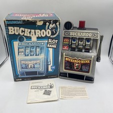 Vintage Radica Buckaroo Coin Slot Bank Model 600 Battery Operated w/ Box Manual picture