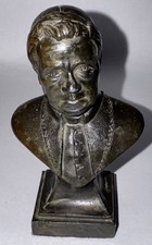 (1910) Antique Pope Pius X Metal Bust Will &  Baumer Candle Co Advertising picture