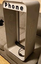 Vintage Aluminum Pay Phone Enclosure Shroud Wired For Light picture