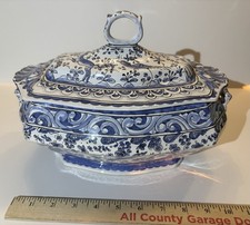 Portuguese Faience Covered Butter Dish – Hand Painted – 17th C revival picture