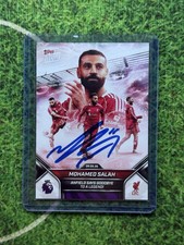 Mohamed Salah Signed Topps Now Auto On Card Autograph Says Goodbye Toploader COA picture