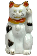 Antique Maneki Neko Imari Kutani Lucky Cat Beckoning Japanese 3.13