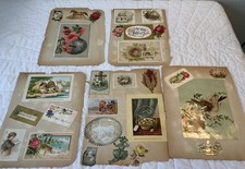 Antique Victorian Scrap Book Pages, 5, Victorian Trade Cards, Ephemera, Die Cuts picture