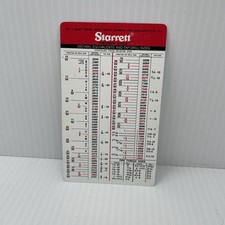Starrett Imperial/Metric Tap Drill Sizes & Decimal Equivalents Chart picture