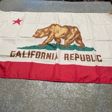 Vintage Dura Lite California State Republic Flag Nylon Blend 3x5 USA Made Dettra picture
