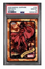 2025 Topps Chrome Marvel Sapphire Mephisto /25 π₯ Orange #102 PSA 10 GEM MT π picture