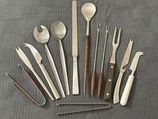 MCM kitchen & barware Chef Pierre bread knife, fruit/cheese knives, tongs, spoon picture