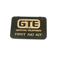 Vintage GTE General Telephone Metal First Aid Kit Box Uni/Flex Industrial Green picture