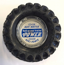 CO-OP Agri-Power Tractor Tire Advertising Ashtray - Black Blue White picture