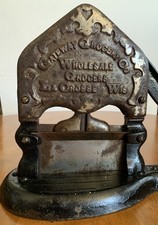 Cast Iron Tobacco Cutter Gateway Grocery Co La Crosse Wisconsin Pat 1914 Antique picture