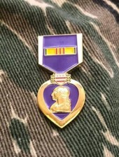 VIETNAM VETERAN COMBAT WOUNDED PURPLE HEART HAT LAPEL PIN ARMY MARINES NAVY picture
