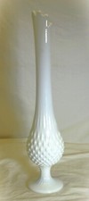 Fenton Hobnail Milk Glass Swung Vase 9 Finger picture