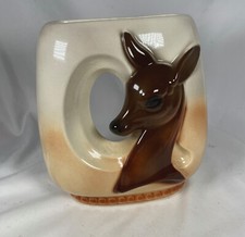 Vintage Royal Copely Deer Doe Fawn Planter Vase Ceramic cabin lodge picture