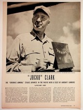 Jocko Clark WWII Admiral Cherokee Magazine Article Print 1940s US Navy picture