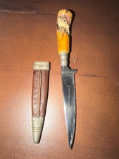Vintage Ackermannchen Solingen Germany Hunting Dagger Knife Rostfrei w Sheath picture