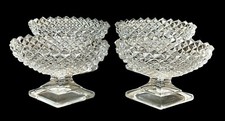 Set Of 4 Vintage Westmoreland English Hobnail Clear Open Salt Dips Excellent picture