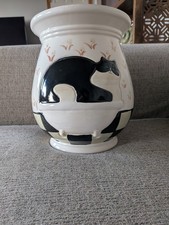 Warren Kimble Vintage Tuxedo Cat Waste Basket 10.5