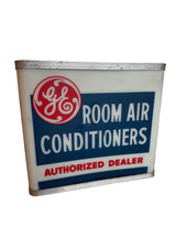 Antique GE ROOM AIR CONDITIONERS AUTHORIZED DEALER Lighted Sign Fluted Trim picture