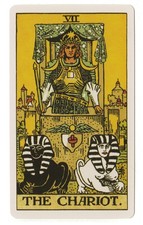 The Chariot - 7, Rider Waite Single Swap Tarot Card, no ©, Original, 2¾