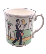 Royal Grafton Art Deco Revival 1920's Dancing Couple 80's Coffee Cup Mug England picture