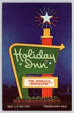 Holiday Inn Postcard Salisbury Maryland Neon Sign Unused Curt Teich picture