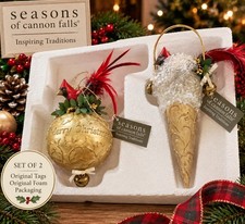 Seasons of Cannon Falls Cardinal Christmas Ornaments Set of 2 Original Tags picture