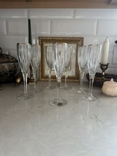 Mikasa Golden Tiara Gold Rim Champagne Flutes ~ Unused Set of 7 picture