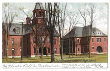 St. Johnsbury Vermont c1905 High School buildings, vintage undivided back picture