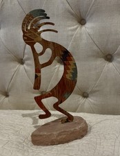 Large LazArt Kokopelli Enameled Figurine 13.5” Southwest Sandstone Rock Look picture