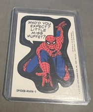 Vintage 1975 Topps Spider-Man #1 Comic Book Heroes Stickers First Topps card picture
