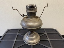 Antique Rayo Oil Kerosene Lamp Nickel Plated Brass Center Draft Patented 1905 picture