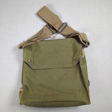 VTG WWII British Army Mk VII Gas Mask Bag Olive Canvas Indiana Jones Satchel picture